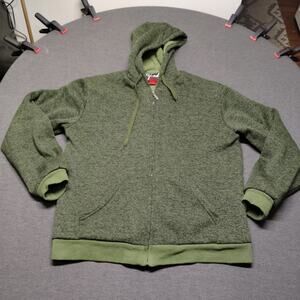Espada Sherpa Lined Hoodie Jacket Mens Large Olive Full Zip Heavyweight